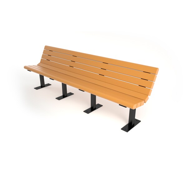 Frog Furnishings Cedar 8' Jameson Bench Surface Mount w/ Black Frame PB 8CEDBFJAM - main